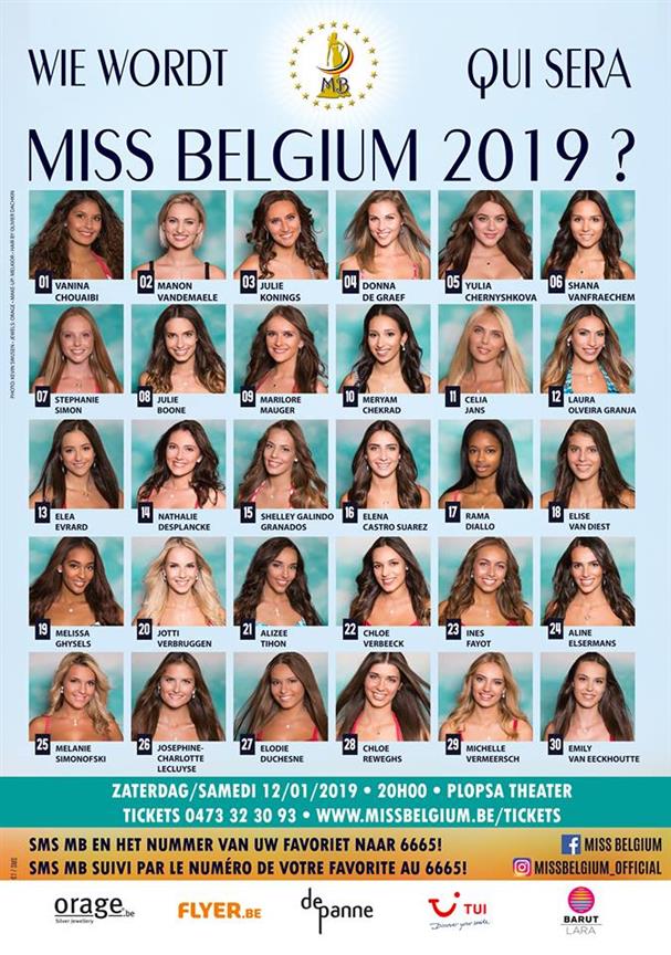 Miss Belgium 2019 Meet the Contestants