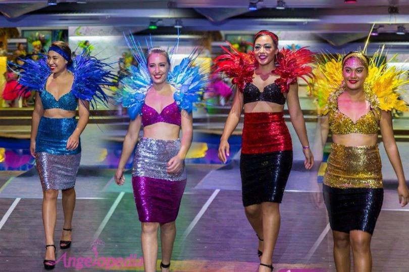 The finalists of Miss Cook Islands 2017 radiate colorful vibes at Carnival Night
