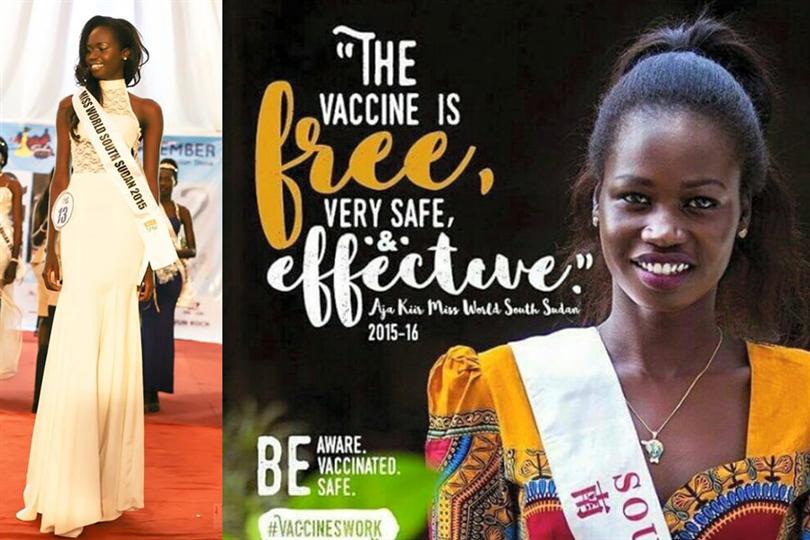 Ajah Deng Miss World South Sudan 2015 giving her support to UNICEF