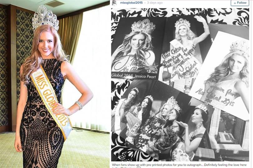 Miss Global 2015 Jessica Peart is in Philippines to crown her successor 