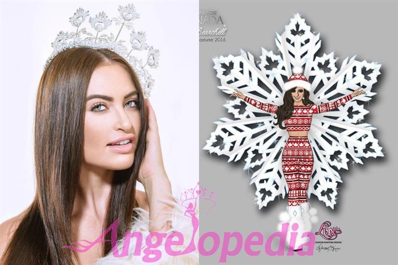 Siera Bearchell portrays Canadian winter in her National Costume